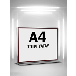 T Ti̇pi̇ A4 Pleksi̇ Föylük Broşürlük-Yatay A4 Föylük-5 Li̇ Paket