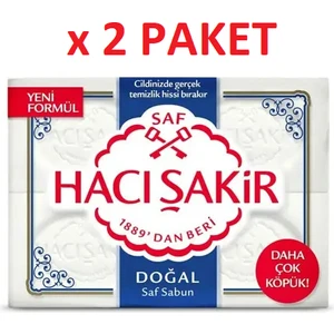 Hacı Şakir Doğal Saf Geleneksel Beyaz Sabun 4*150 Gr 2 Paket