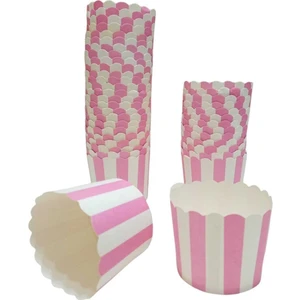 Cupcake/muffin /suffle Kek Kapsülü Pembe Beyaz 25 Li