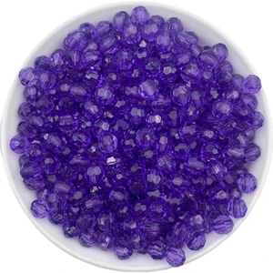 Hedef Bijuteri 50GR 8mm Koyu Lila / Mor Petek Model Akrilik Boncuk,takı , Çanta Yapım Boncuğu (50GR,~200 Adet)