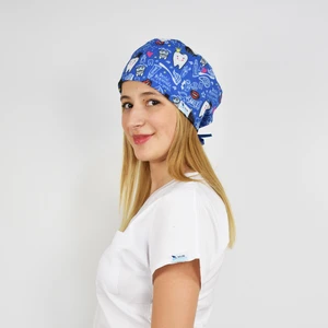 Nur Medikal Giyim Lacivert Diş Desenli Cerrahi Bone