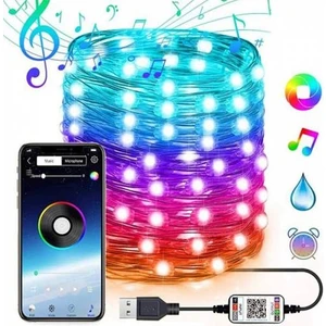 Polham 10 Metre Bluetooth Bağlantılı Telefon Ile Kontrol Edilebilen LED Lamba, Rgb Işıklı Süs Lamba