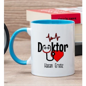 Hediye Dükkanı Kişiye Özel Doktor Mavi Kupa Bardak