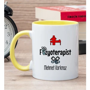 Hediye Dükkanı Kişiye Özel Fizyoterapist Sarı Kupa Bardak