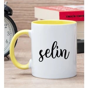 Hediye Dükkanı Kişiye Özel Kişiye Özel İsim Yazılı Sarı Kupa Bardak