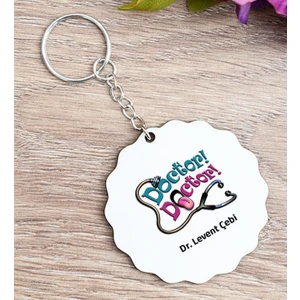 Hediye Dükkanı Kişiye Özel  Doktor Doktor Ahşap Anahtarlık