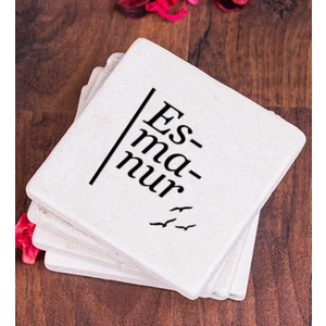 Hediye Dükkanı Kişiye Özel  Isme Özel Heceli Taş Bardak Altlığı