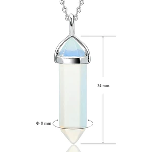 Tesbih Atölyesi  Doğal Opal Ay Taşı Kolye