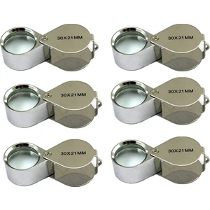 Guangdong Spirit 6 Adet Mini 30X21MM Kuyumcu Kuyumcu Takı Büyüteç Büyüteç Kutusu ile Gümüş
