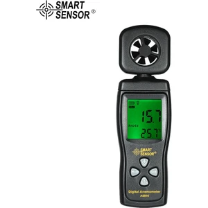 Guangdong Spirit Akıllı Sensör Mini Anemometre LCD Dijital Rüzgar Hız Ölçer Arka Işık ile Hava Hızı Sıcaklık Ölçme