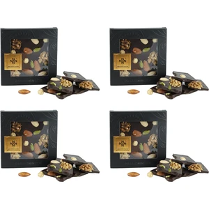 Nin Chocolate 4 Adet Kuruyemişli Çikolata Rüyası Bitter Tablet Çikolata 320G
