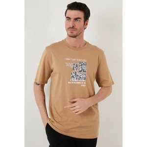 Baskılı Regular Fit Bisiklet Yaka % 100 Pamuk T Shirt Erkek T Shirt 5727404