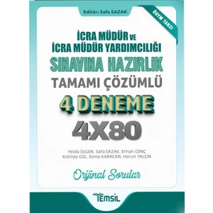 Temsil Kitap Icra Müdürlüğü ve Icra Müdür Yardımcılığı Sınavına Hazırlık Tamamı Çözümlü 4 Deneme