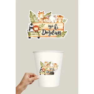 Safari Hayvanları Pastel Sticker 20'li