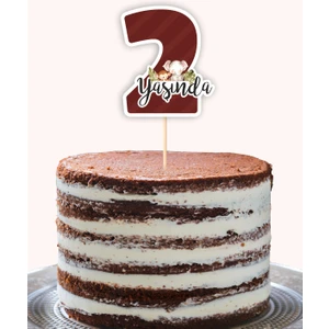 Safari Pastel 2 Yaşında Pasta Süsü *kalın Kağıt