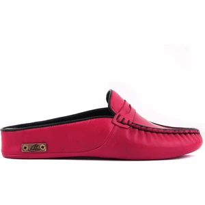 Sail Lakers - Fuşya Renk Deri Kadın Ev Terliği