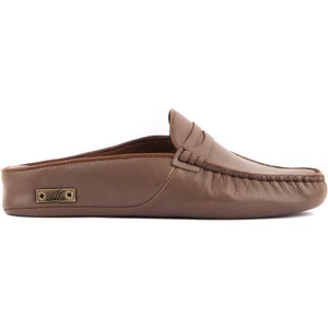 Sail Lakers - Sütlü Kahve Deri Kadın Ev Terliği