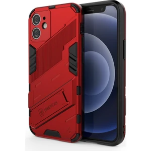 iPhone 11 6.1 Inç Uyumlu Darbeye Dayanıklı Stand Tutuculu Pc + Tpu Hibrit Telefon Kılıfı  - Kırmızı  (Yurt Dışından)