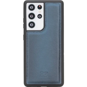Samsung Galaxy S21 Ultra Uyumlu Deri Arka Kapak BRN4EF Mavi