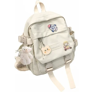Kawaii Sırt Çantası Kız Okul Çantası Su Geçirmez Naylon Kawaii Kolye ile Sevimli Pin Mini Sırt Çantası (Yurt Dışından)