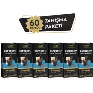 Armoni Coffee Nespresso Uyumlu Kapsül Kahve Decaf Kafeinsiz 6'lı 60 Kapsül