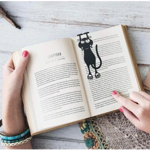 Kedi Figürlü Metal Kitap Ayracı 2' Li Set
