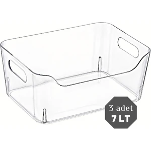 Nandy Home 7 lt Clear Buzdolabı & Dolap İçi Düzenleyici Organizer 3 Adet 30.5 x 21.5 x 12.5 cm