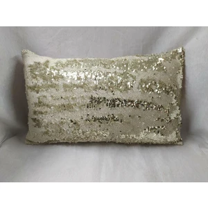 Yılmaz Home Pullu Dikdörtgen Kırlent Kılıfı - (Kemik-Lt. Gold)