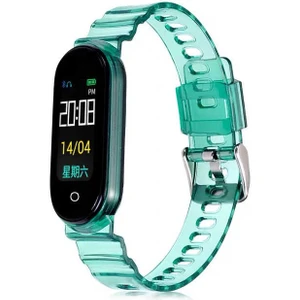 Xiaomi Mi Band 5 Kasalı Silikon Şeffaf Kordon