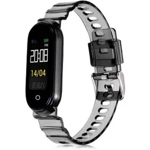 Xiaomi Mi Band 5 Kasalı Silikon Şeffaf Kordon