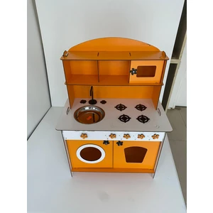 Bahadır Grup 3 mm Ahşap Oyuncak Mutfak 80X60 Turuncu