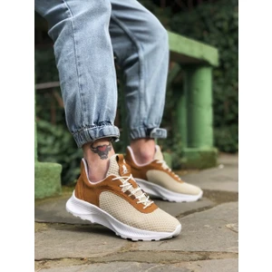XON1333 Triko Yüksek Taban Tarz Sneakers Krem Erkek Spor Ayakkabısı