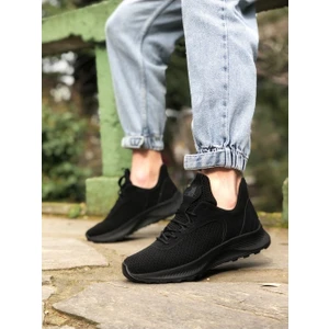 333 Triko Yüksek Taban Tarz Sneakers Siyah Erkek Spor Ayakkabısı