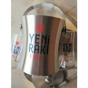 Sanat Taciri 1937 2 Rakı Bardağı + Rakı Buz Kovası Maşa Hediyeli