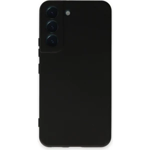 Caseart Samsung Galaxy S22 Kapak Kamera Korumalı Içi Kadife Lansman Silikon Kılıf - Siyah
