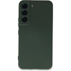 Caseworld Samsung Galaxy S22 Kapak Kamera Korumalı Içi Kadife Lansman Silikon Kılıf - Yeşil