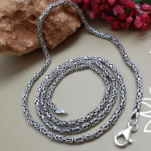 Bir Gümüş Aşkı 925 Ayar Gümüş Kral Zincir Kolye 2.7 mm