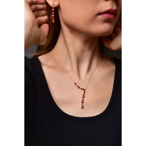 Papatya Silver 925 Ayar Gümüş Rose Kaplama Kayan Uğur Böceği Kolye ve Küpe Set