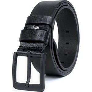 Manda Derisi Siyah Tokalı Erkek Kot Kemeri 4,5 cm