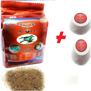 Beautiful Food Muhabbet Kuşları ve Tropikal  Kuşlar Için Kızıştırma & Dölülük Maması 500 gr + Gaga Taşı x 2 Adet