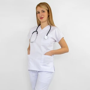 Nur Medikal Giyim Beyaz Alpaka Alt Üst Takım