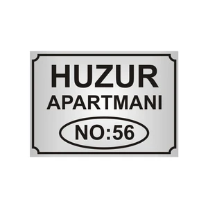 Apartman Isim Tabelası ,apartman Tabelası Apartman Girişi Isimliği ,(Gümüş Renkli Aliminyum Levha)