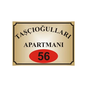 Apartman Isim Tabelası ,apartman Tabelası Apartman Girişi Isimliği ,( Altın Renkli Aliminyum Levha)