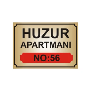 Apartman Isim Tabelası ,apartman Tabelası Apartman Girişi Isimliği ,( Altın Renkli Aliminyum Levha)