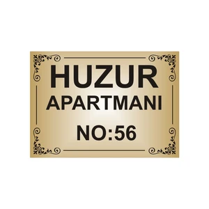 Apartman Isim Tabelası ,apartman Tabelası Apartman Girişi Isimliği ,( Altın Renkli Aliminyum Levha)