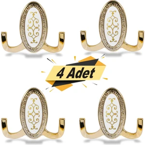 BADEM10 Seçil Vestiyer Duvar Askısı Dolap Elbise Askılığı Gold Askı (4 Adet)