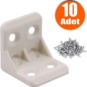 Mobilya Eşya Dolap Köşebent Bağlantı Sabitleme Sabitleyici L Gönye 25x25x25 Mm Krem (10 ADET)