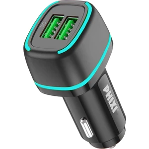 Force QCC571B Siyah Çift Çıkışlı Fast 30W Araç Şarj Başlığı
