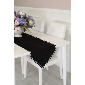 Aisha's Design Ponponlu Runner 90X30,SIYAH,R-20