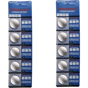 10 Adet 3 Volt CR2032 Lityum Düğme Para Pil